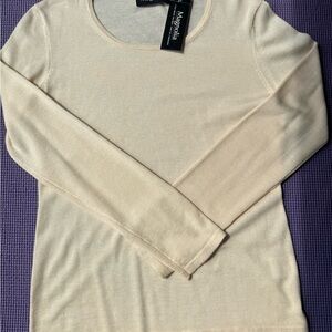 Magnolia Long Sleeve Crewneck Top in Ivory Cream